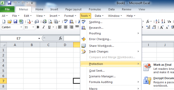 Classic Menu for Excel 2010